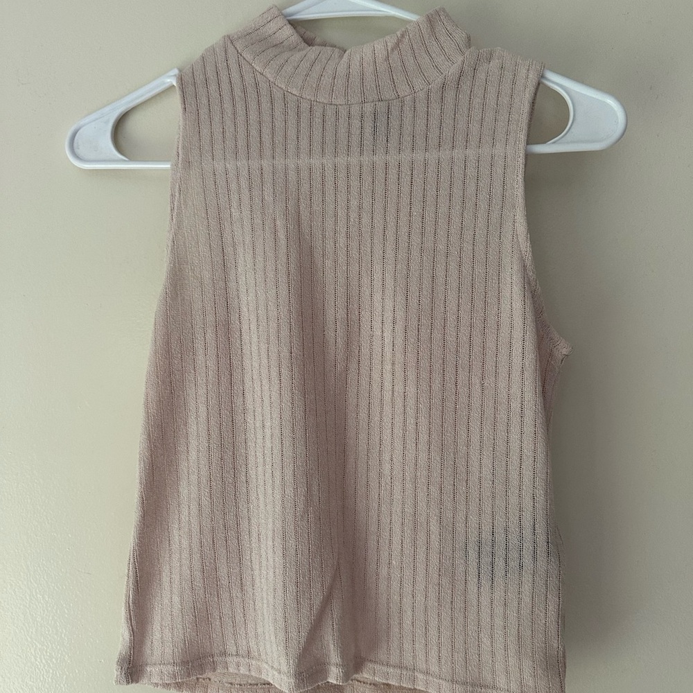 H&M Tan Ribbed Sleeveless Tank Top